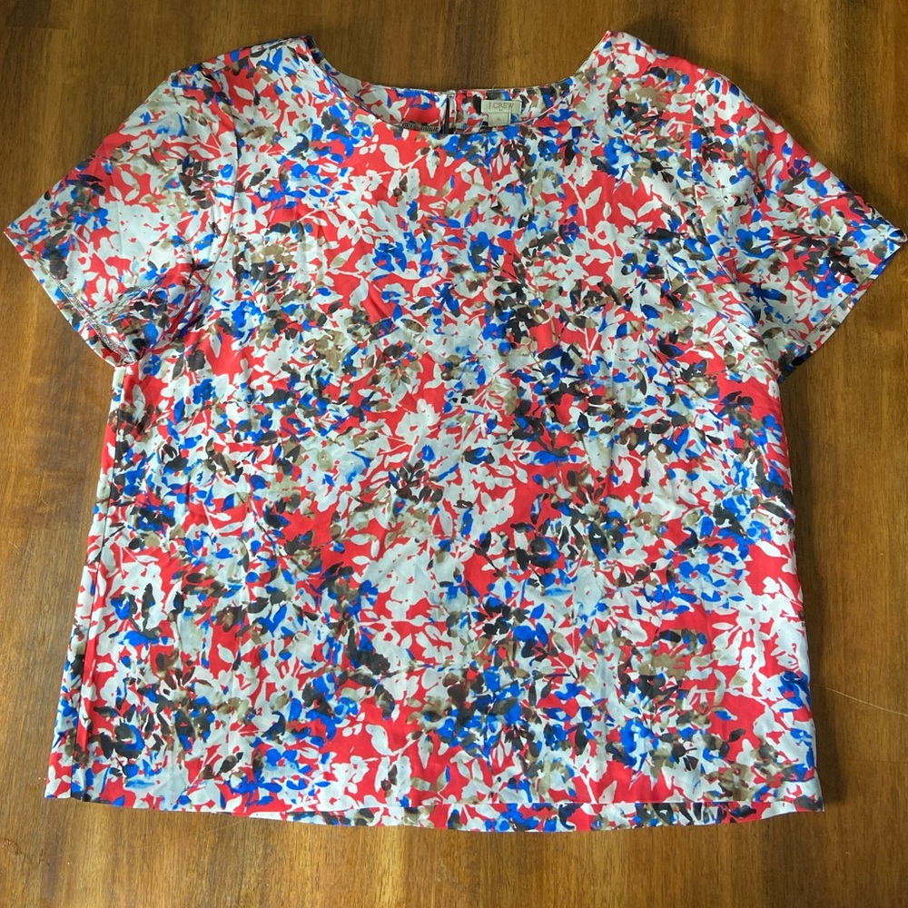 J. Crew Pink Floral Tee Shirt, XL